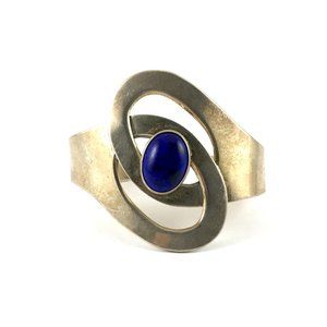 Vintage Sterling Silver 925 Mexico TR-41 Lapis Bracelet